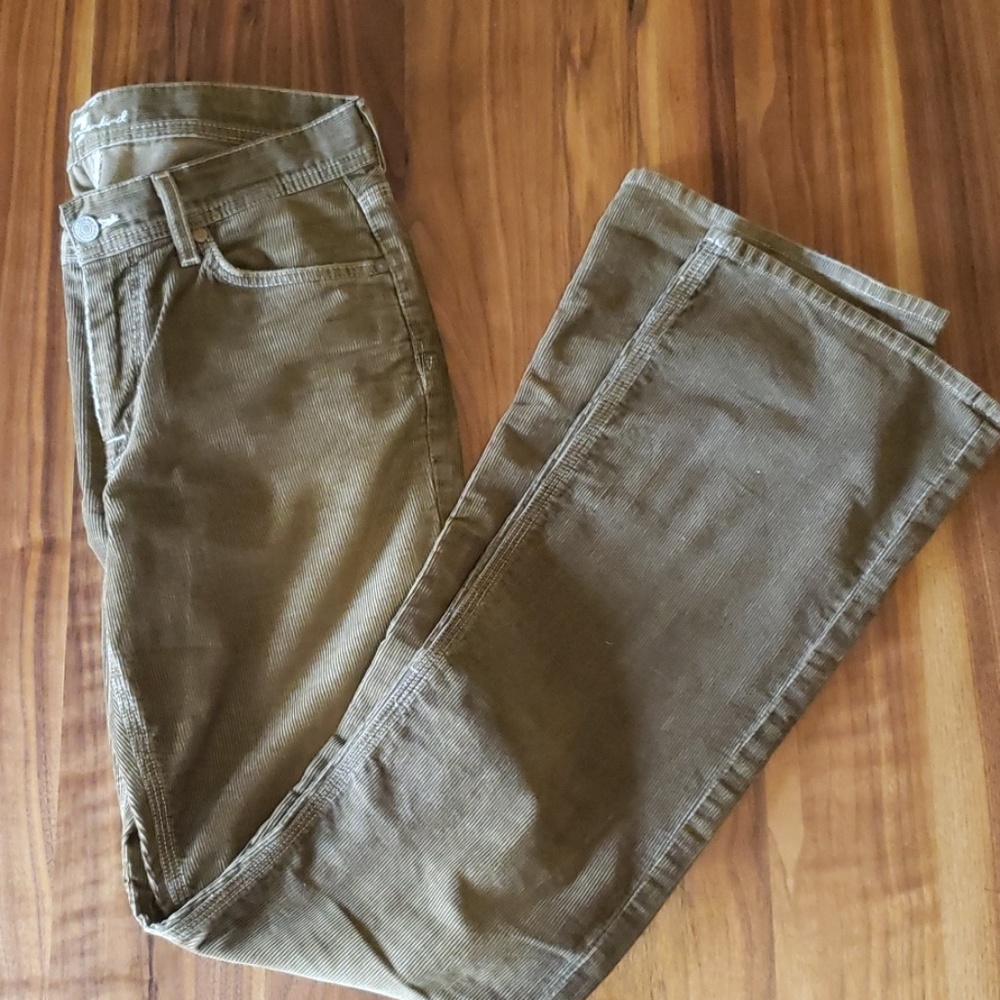 7 for all mankind olive drab corduroys